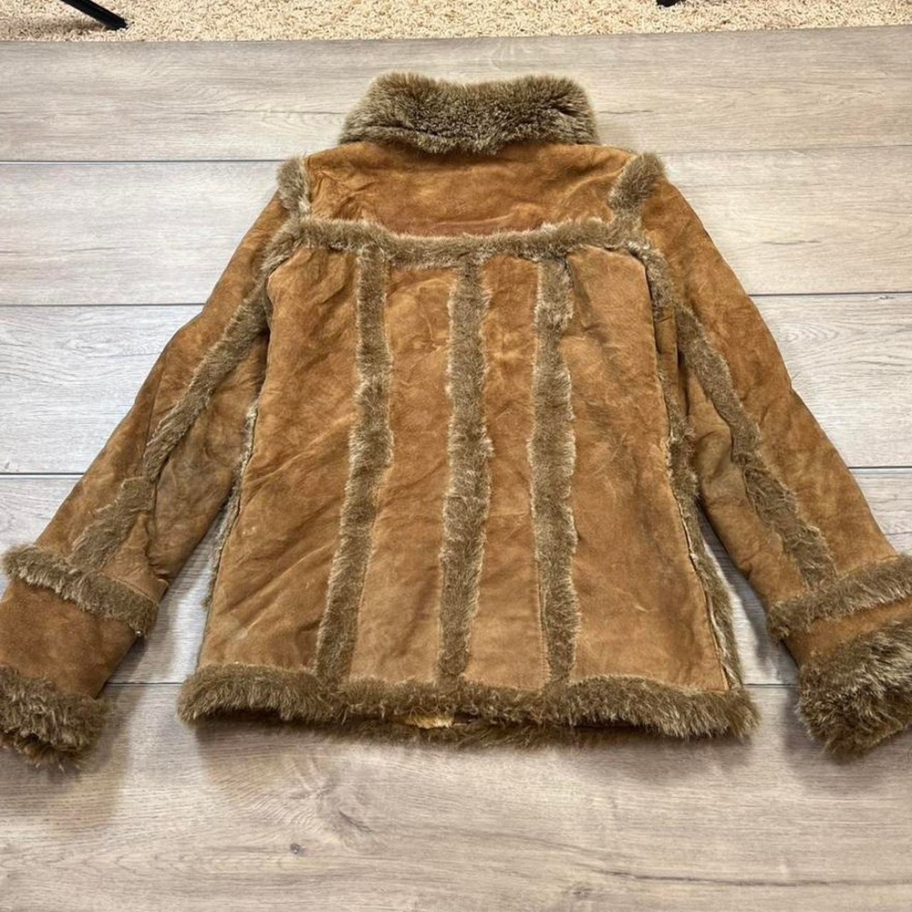 Avanti vintage genuine leather and faux fur shearling jacket - Picture 4 of 7
